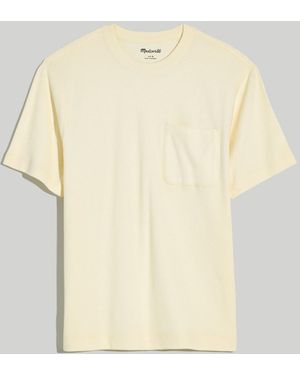 MW Waffle-Knit Short-Sleeve Pocket Tee - White