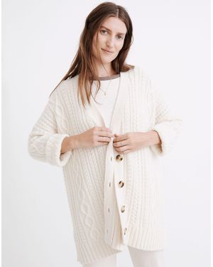 MW Mossbank Cableknit Cardigan Jumper - White