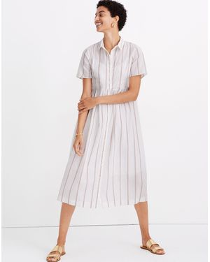 MW Striped Midi Shirtdress - White