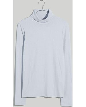 MW Plus Ribbed Turtleneck Top - White