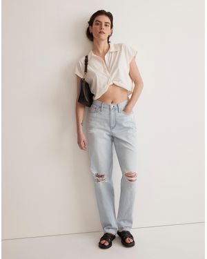 MW The Petite Slouchy Boyjean - White