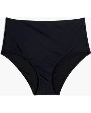 MW Madewell Second Wave Retro High-Waisted Bikini Bottom - Black