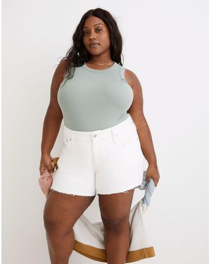 MW Plus Relaxed Denim Shorts - White