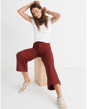 MW Emmett Wide-Leg Crop Trousers - Red