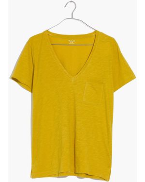 MW Whisper Cotton V-Neck Pocket Tee - Multicolour