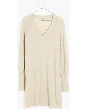 MW Bubble-Sleeve Sweater-Dress - White