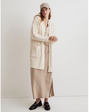 MW Cable-Knit Long Cardigan - Natural