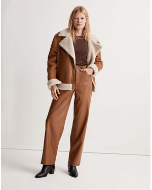 MW The Perfect Vintage Wide-Leg Pant: Faux Leather Edition - Brown