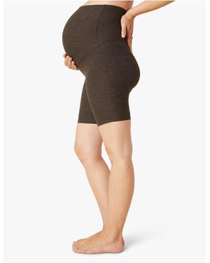MW Beyond Yoga Spacedye Maternity Biker Short - Grey
