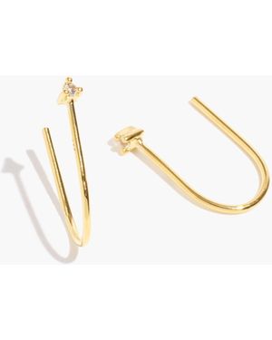 MW Delicate Collection Demi-Fine 14K Plated Threader Earrings - White
