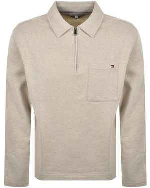 Tommy Hilfiger Quarter Zip Sweatshirt - Natural