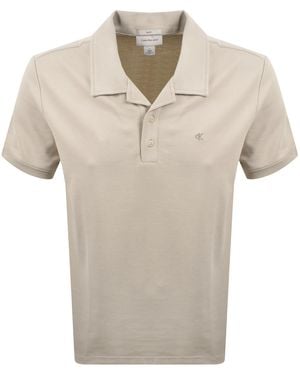 Calvin Klein Jeans Easy Micro Waffle Polo - Natural