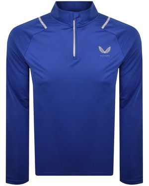 Castore Lightweight Quarter Zip T Shirt - Blue