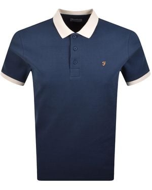 Farah Farah Clement Textured Polo Aegean - Blue