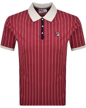 Fila Fila Bb1 Pinstripe Polo T Shirt Garnet - Red