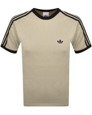 adidas Originals 3 Stripes T Shirt Stone - Natural