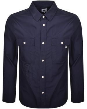 Pretty Green Brentwood Long Sleeved Shirt - Blue