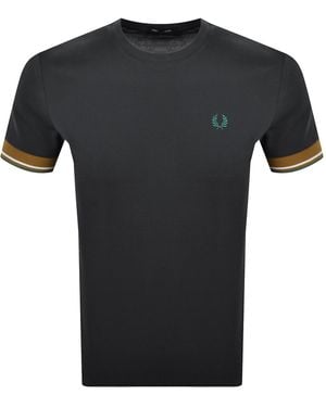 Fred Perry Twin Tipped Cuff T Shirt - Black