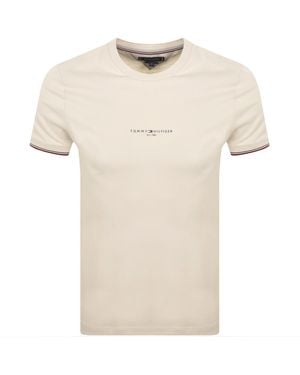 Tommy Hilfiger Tipped T Shirt - Natural