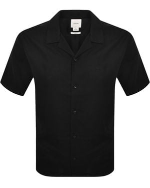 Calvin Klein Short Sleeve Linen Shirt - Black