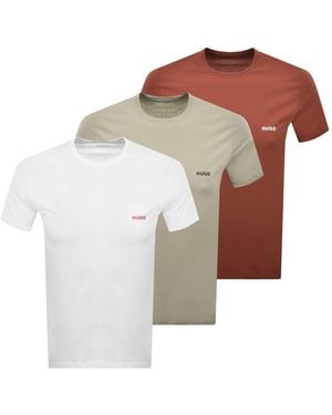 HUGO 3 Pack Crew Neck T Shirts - Multicolour