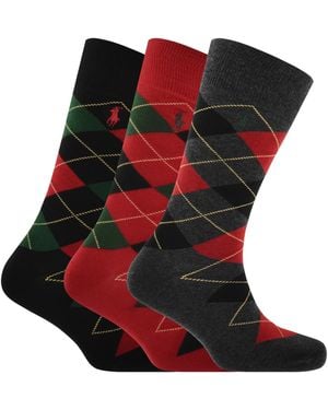 Ralph Lauren 3 Pack Socks - Red
