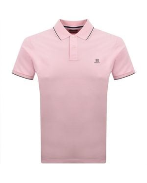 Hackett Heritage Tipped Polo T Shirt - Pink