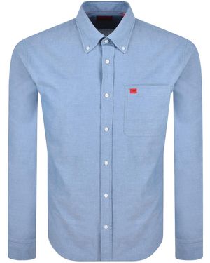 HUGO Long Sleeved Evito Shirt - Blue