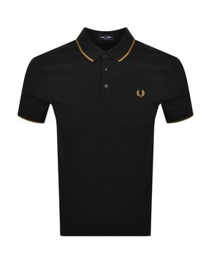 Fred Perry Collar Stand Polo T Shirt - Black