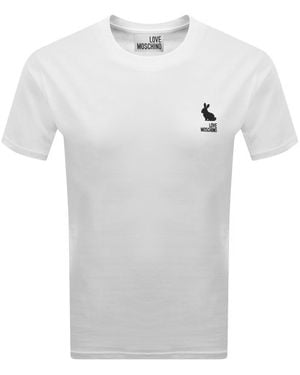 Moschino Embroidered Logo T Shirt - White