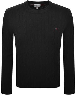 Tommy Hilfiger Lambswool Cable Knit Jumper - Black