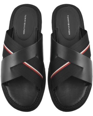 Tommy Hilfiger Leather Sandals - Black
