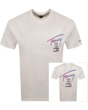 Tommy Hilfiger City Sign T Shirt Ecru - White