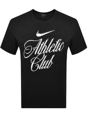 Nike Loose Fit Script T Shirt - Black