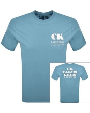 Calvin Klein Jeans Graphic T Shirt - Blue