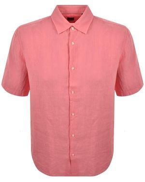BOSS Boss Rash 2 Short Sleeved Linen Shirt - Pink