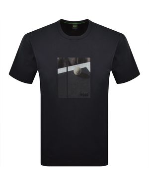 BOSS Boss Tennis Artwork Relaxed T Shirt Dark - Black