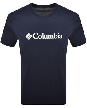 Columbia Basic Logo T Shirt Collegiate - Blue