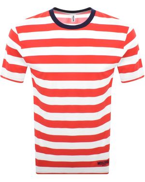 Moschino Stripe T Shirt - Red