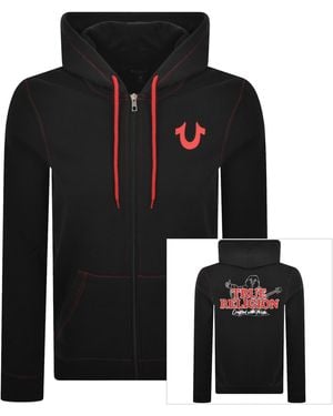 TRUE RELIGION Contrast Zip Hoodie Jet - Black