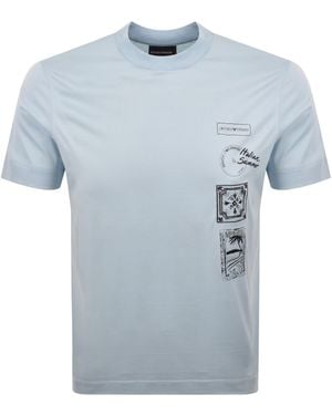 Armani Emporio Logo T Shirt Cashmere - Blue