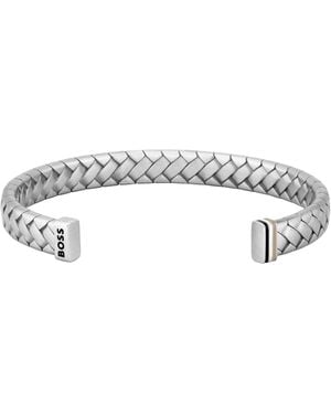 BOSS BUSINESS Boss Herringbone Bracelet Cuff - Metallic