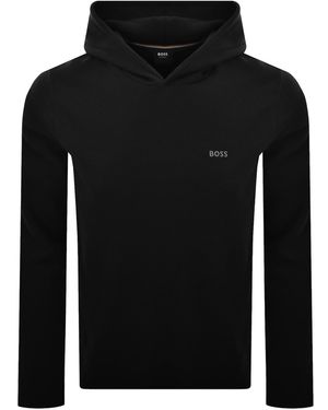 BOSS BUSINESS Boss Waffle Long Sleeve Hooded T Shirt - Black