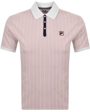 Fila Fila Bb1 Pinstripe Polo T Shirt Pale - Pink
