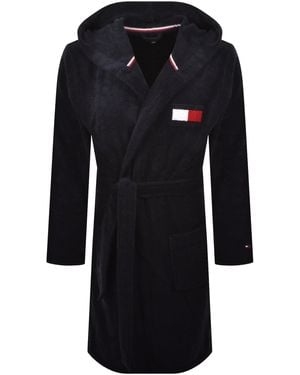 Tommy Hilfiger Hooded Dressing Gown - Black
