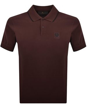 Belstaff Tipped Polo T Shirt - Purple