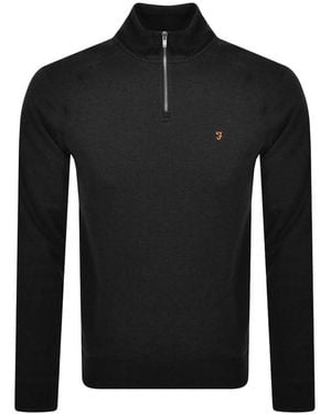 Farah Farah Jim Quarter Zip Sweatshirt - Black