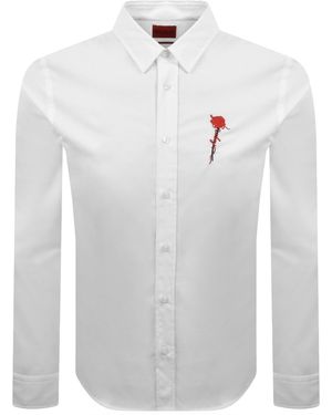 HUGO Long Sleeved Emero Shirt - White