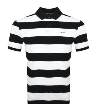 BOSS Boss Pales Stripe Polo T Shirt - Black