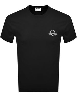 Moschino Laurel Crown Logo T Shirt - Black
